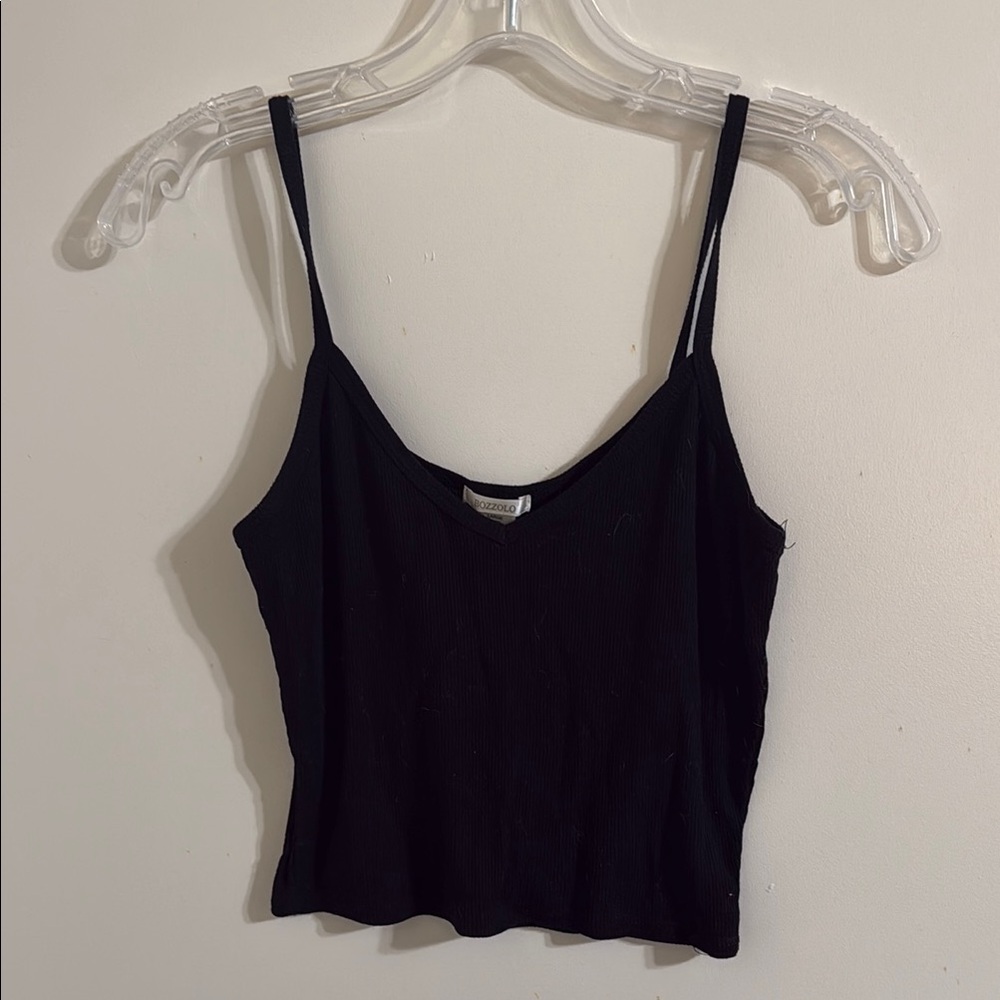 Women's Black Ribbed Tank Top